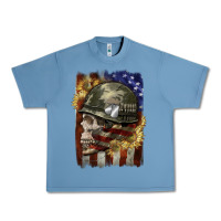Pebble Blue Army skull 4th of july Urban Heavy Tee - CowGirlArtShop