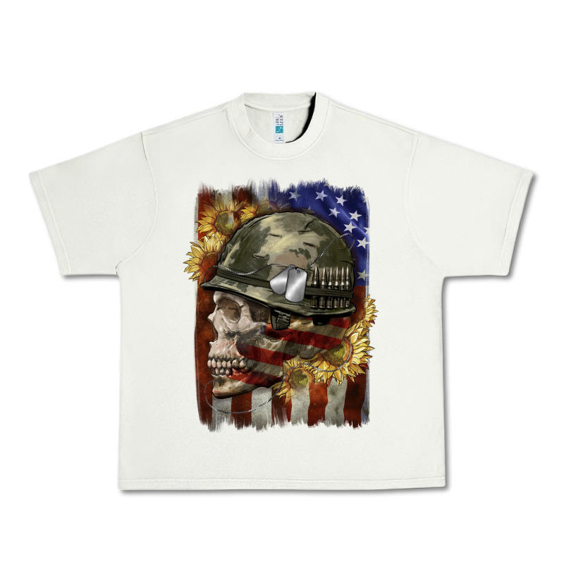 Army Skull 4th Of July Urban Heavy Tee by CowGirlArtShop | Teevron