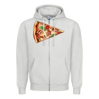 Dove Grey pizza slice Zipper Hoodie - AdoDesignShop