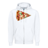 White pizza slice Zipper Hoodie - AdoDesignShop