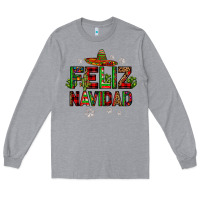 Heather Grey feliz navidad Long Sleeve Tee - JahusDesignShop