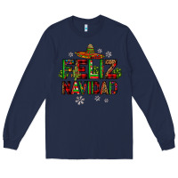 Navy feliz navidad Long Sleeve Tee - JahusDesignShop