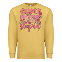 Antique Gold cupid rhymes with stupid Premium Sweatshirt - MaliasSmallBusiness