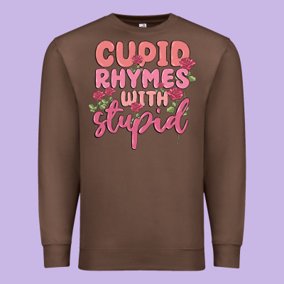 Cupid Rhymes With Stupid Premium Sweatshirt Designed By Maliassmallbusiness