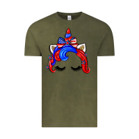 Vintage Olive 4th of july unicorn Vintage Tee - Zillion Design Studio