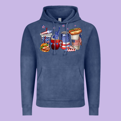 Vintage Hoodie 4th of july coffee cups