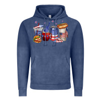 Vintage Denim 4th of july coffee cups Vintage Hoodie - texasbilliewilder