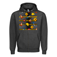 Charcoal Heather construction signs seamless pattern Zipper Hoodie - BundleAndBundleShop