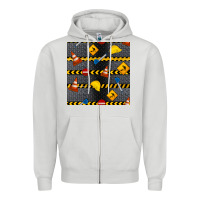 Dove Grey construction signs seamless pattern Zipper Hoodie - BundleAndBundleShop