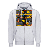 Heather Grey construction signs seamless pattern Zipper Hoodie - BundleAndBundleShop