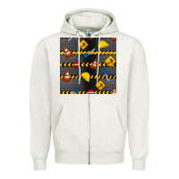 Construction Signs Seamless Pattern Zipper Hoodie | Teevron