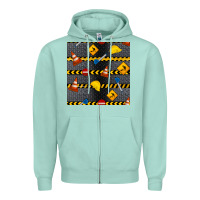 Seafoam construction signs seamless pattern Zipper Hoodie - BundleAndBundleShop