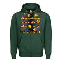 Sports Green construction signs seamless pattern Zipper Hoodie - BundleAndBundleShop