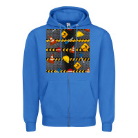 True Royal construction signs seamless pattern Zipper Hoodie - BundleAndBundleShop