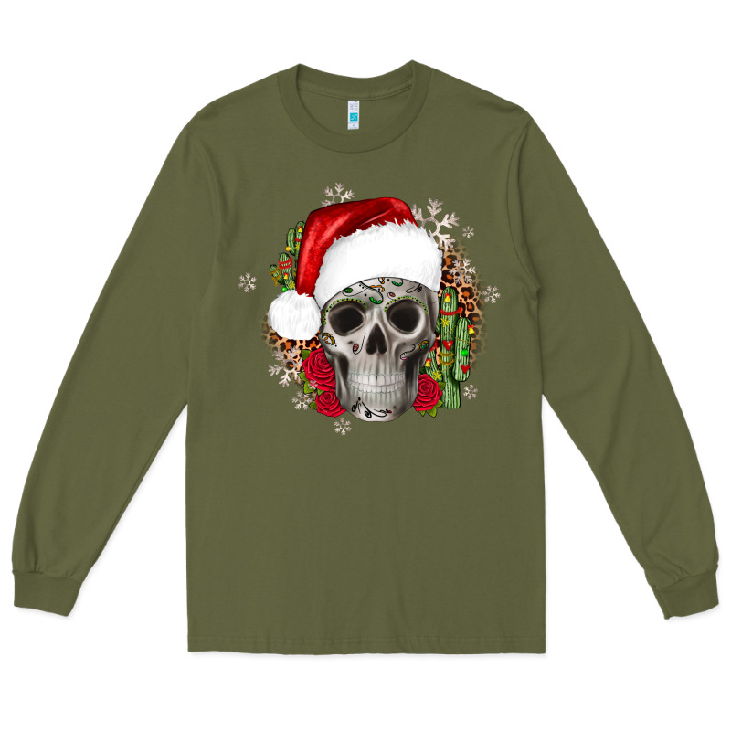 Skull Christmas Cactus Long Sleeve Tee by JahusDesignShop | Teevron