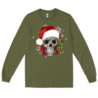 Army Green skull Christmas cactus Long Sleeve Tee - JahusDesignShop