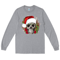Heather Grey skull Christmas cactus Long Sleeve Tee - JahusDesignShop