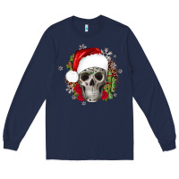 Navy skull Christmas cactus Long Sleeve Tee - JahusDesignShop