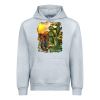 Heather Grey western boots with cactus and desert Urban Hoodie - RanaPortraitStore