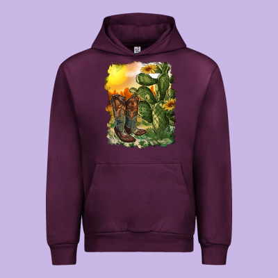 Western Boots With Cactus And Desert Urban Hoodie Designed By Ranaportraitstore