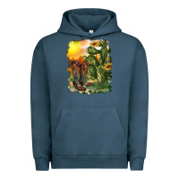 Pigment Midnight Navy western boots with cactus and desert Urban Hoodie - RanaPortraitStore