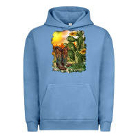 Pigment Pebble Blue western boots with cactus and desert Urban Hoodie - RanaPortraitStore