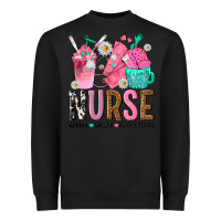 Black nurse coffee scrubs rubber gloves Heavyweight Sweatshirt - texasbilliewilder