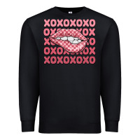 Black xoxo checker lips Premium Sweatshirt - MaliasSmallBusiness
