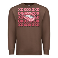 Chestnut xoxo checker lips Premium Sweatshirt - MaliasSmallBusiness