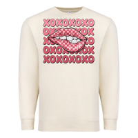 Sandshell xoxo checker lips Premium Sweatshirt - MaliasSmallBusiness