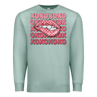 Seafoam xoxo checker lips Premium Sweatshirt - MaliasSmallBusiness