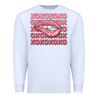 White xoxo checker lips Premium Sweatshirt - MaliasSmallBusiness