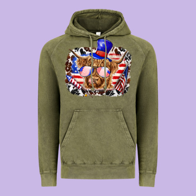 Vintage Hoodie 4th of july cow