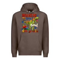 Coffee roaring into 4th grade Premium Hoodie - BundleAndBundleShop