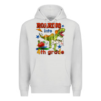 Dove Grey roaring into 4th grade Premium Hoodie - BundleAndBundleShop