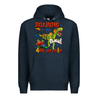 Navy roaring into 4th grade Premium Hoodie - BundleAndBundleShop