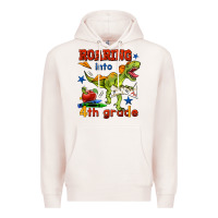 Pale Pink roaring into 4th grade Premium Hoodie - BundleAndBundleShop