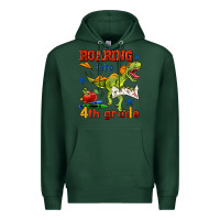 Sports Green roaring into 4th grade Premium Hoodie - BundleAndBundleShop