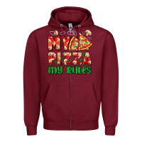 Burgundy my pizza  my rules Zipper Hoodie - AdoDesignShop