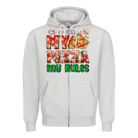 Dove Grey my pizza  my rules Zipper Hoodie - AdoDesignShop