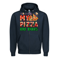 Navy my pizza  my rules Zipper Hoodie - AdoDesignShop