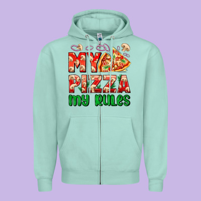 My Pizza  My Rules Zipper Hoodie Designed By Adodesignshop