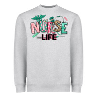 Heather Grey nurse life Heavyweight Sweatshirt - texasbilliewilder