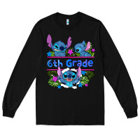 Black preview flower stitch 6 th grade Long Sleeve Tee - AdoDesignShop