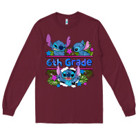 Burgundy preview flower stitch 6 th grade Long Sleeve Tee - AdoDesignShop
