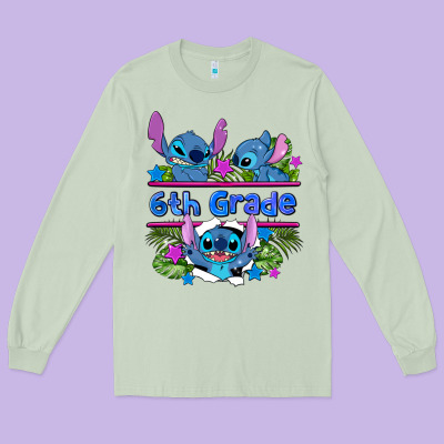Preview Flower Stitch 6 Th Grade Long Sleeve Tee Designed By Adodesignshop