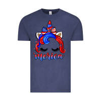 Vintage Denim 4th of july 'merica unicorn Vintage Tee - Zillion Design Studio