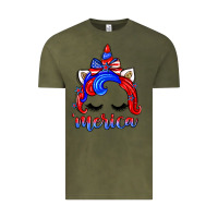 Vintage Olive 4th of july 'merica unicorn Vintage Tee - Zillion Design Studio