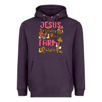 Plum jesus praising and farm raising Heavyweight Hoodie - MaliasSmallBusiness