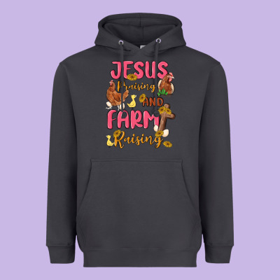 Jesus Praising And Farm Raising Heavyweight Hoodie Designed By Maliassmallbusiness